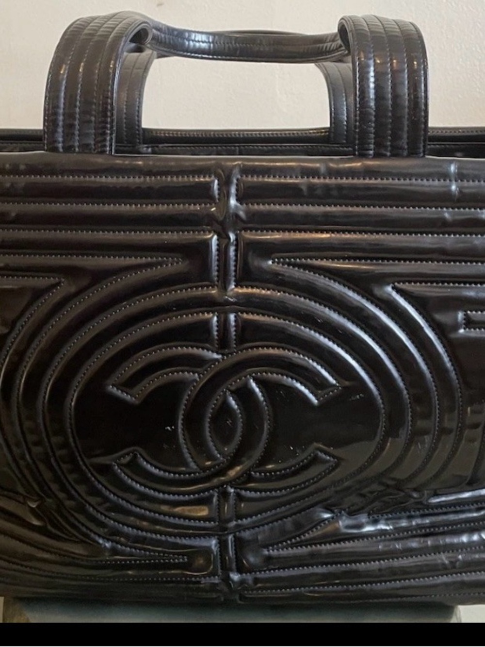 Chanel Grand Coco Ming Paris-Shanghai Shopping Tote 2010 Rare 18X11.5” Black